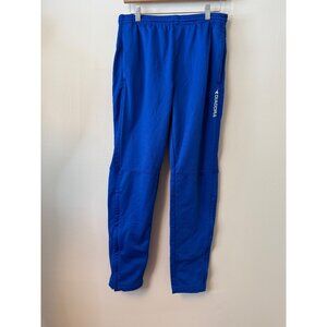 Diadora Mens Blue Athletic Track Pants With Zippered Pockets & Elastic Waistband